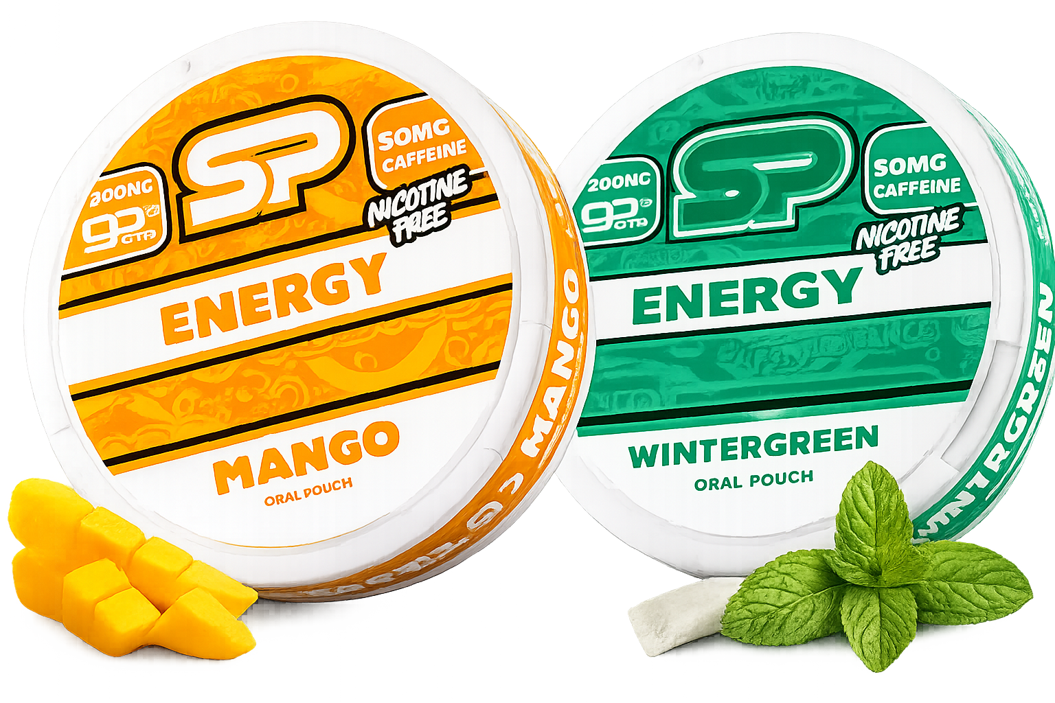 State Performance Mango and Wintergreen energy pouch tins